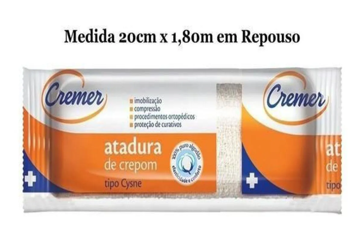 ATADURA CREPOM CYSNE CREMER 20CM X 1,9080M