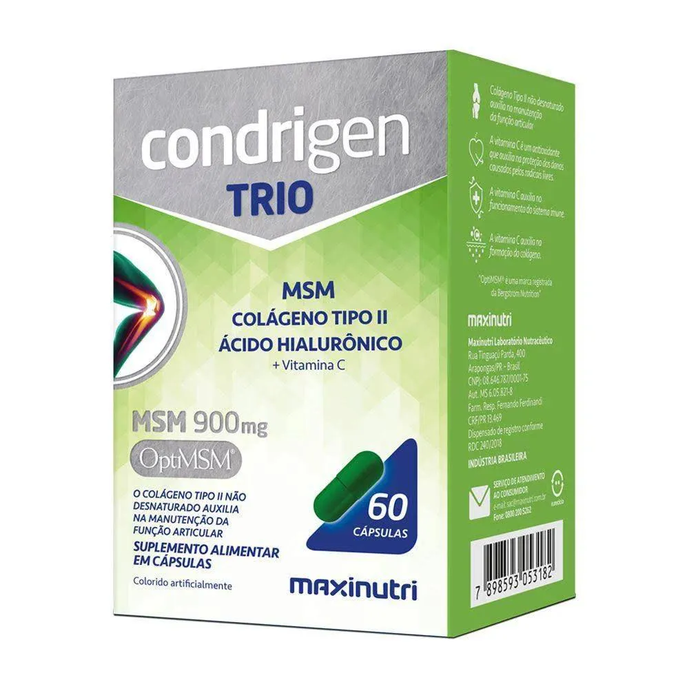CONDRIGEN TRIO MSM+COL+AH+VITC 60CP- MAXINUTRI