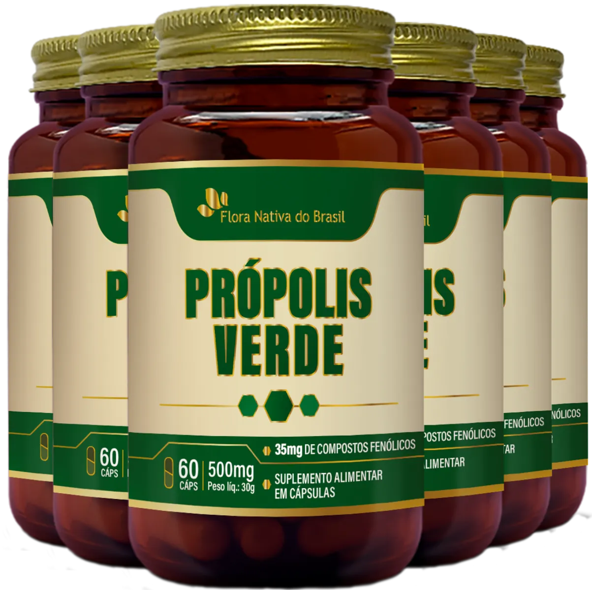 PRóPOLIS VERDE 6 X 60 CáPSULAS - FLORA NATIVA