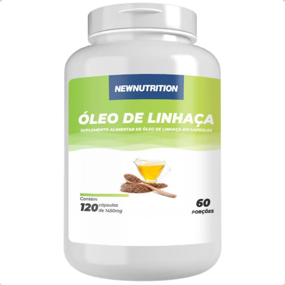 ÓLEO DE LINHAçA 1450MG 120 CAPSULAS NEW NUTRITION Natural