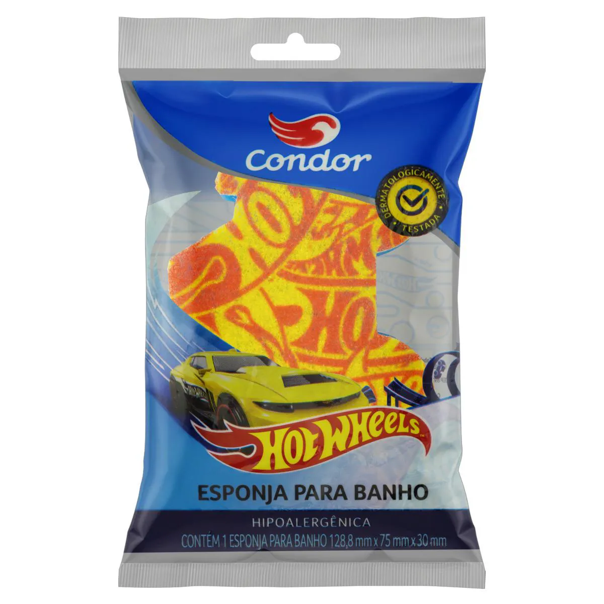 Esponja de Banho Infantil Condor Carro Hot Wheels 1 unidade