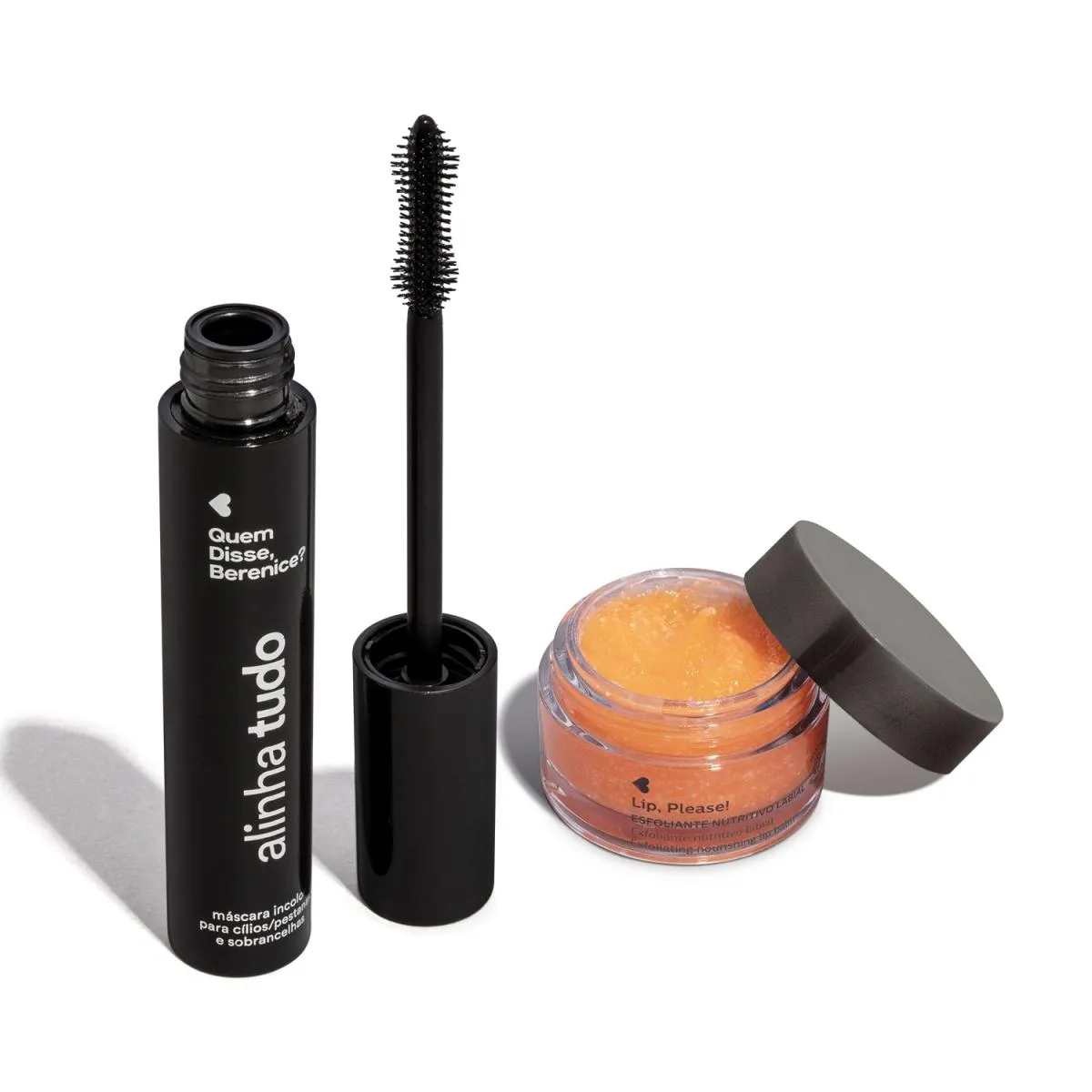 Combo Esfoliante Labial Nutritivo Lip, Please! 3,2G + Máscara Para Cílios E Sobrancelhas Incolor Alinha Tudo 12G