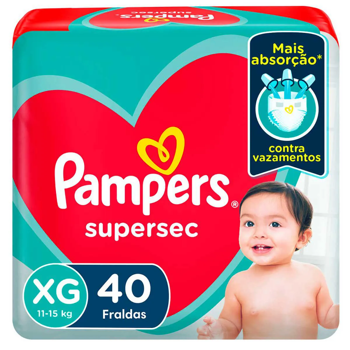 Fralda Pampers Supersec Hiper XG - 40 Unidades