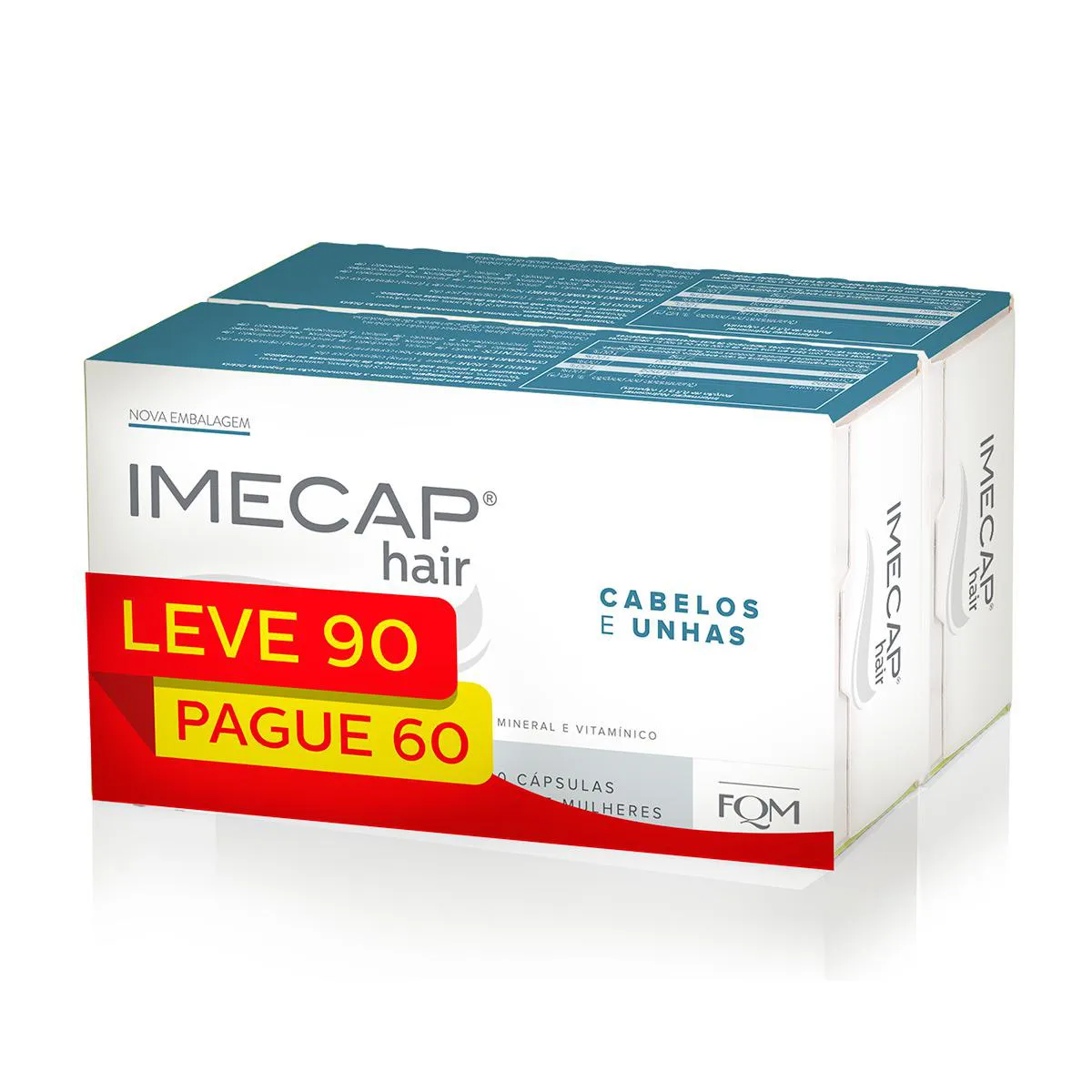 Imecap Hair Leve 90 Pague 60 cápsulas