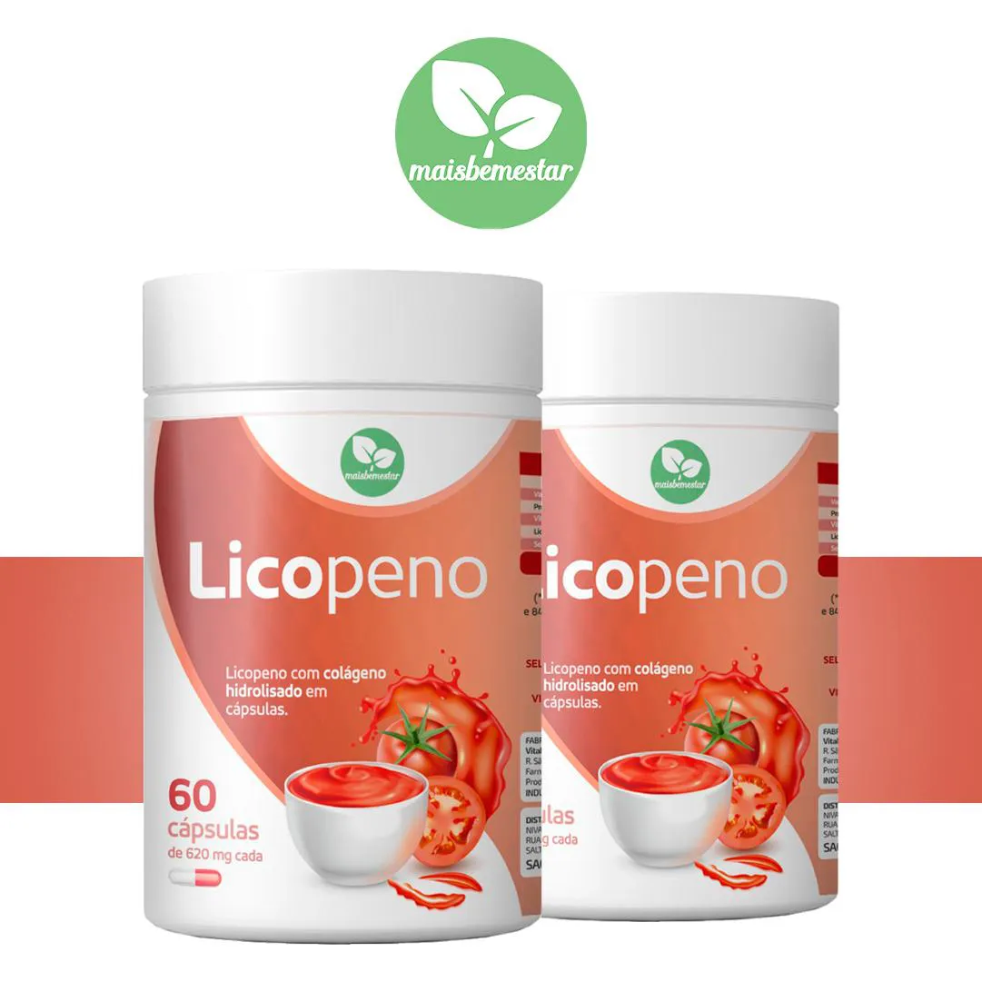 COLáGENO HIDROLISADO ANTIOX COM LICOPENO, VITAMINA C E SELêNIO - 60 CAPSULAS - KIT 2 FRASCOS