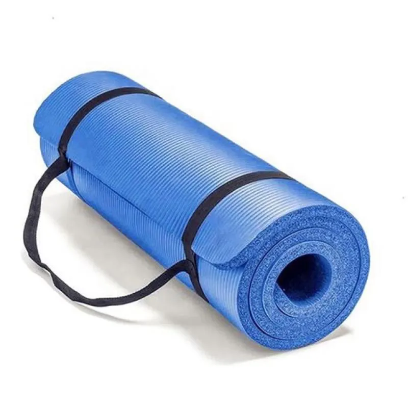 TAPETE YOGA DK MEDITAÇÃO FITNESS ATIVIDADES FÍSICAS ANTIDERRAPANTE COM ALÇA Azul