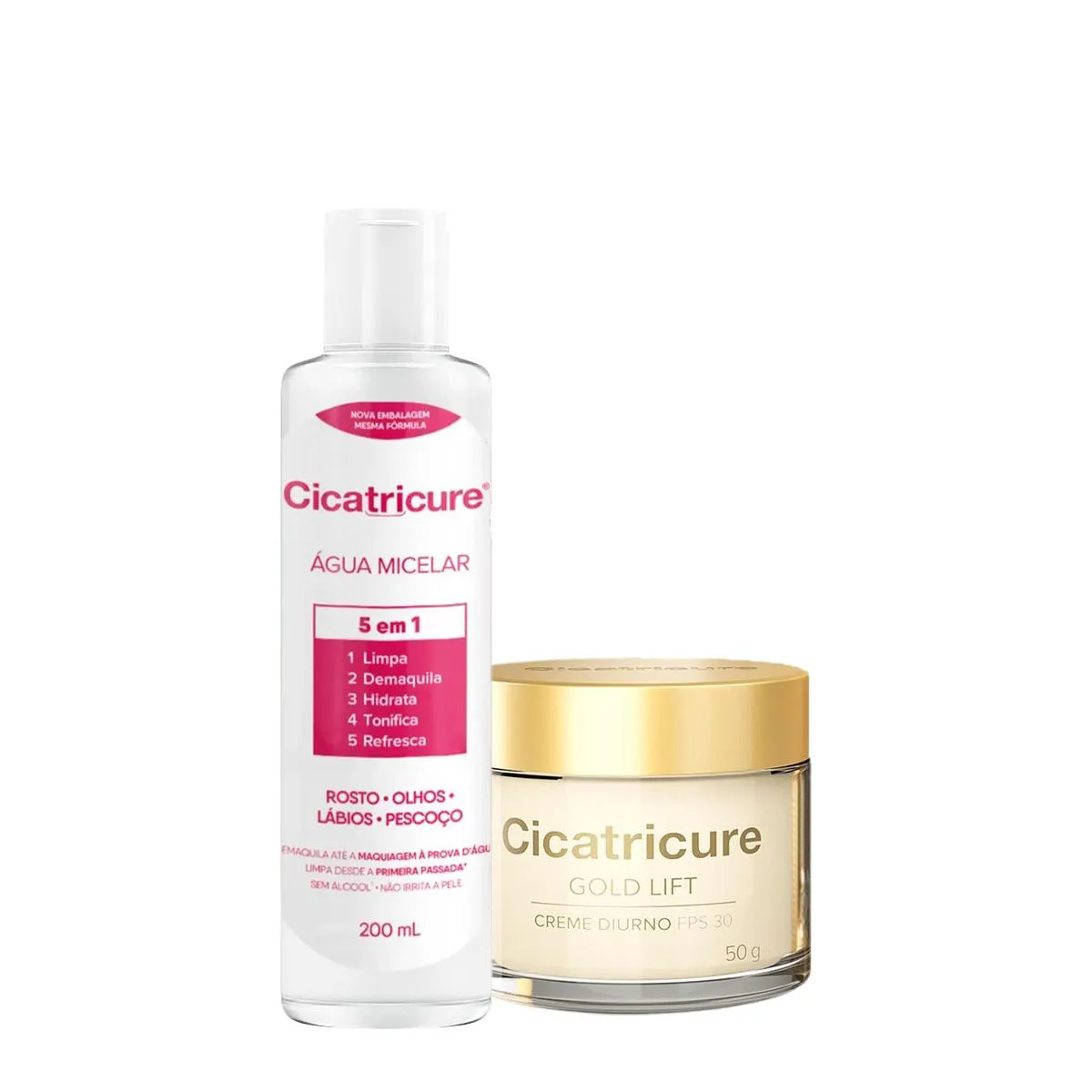 KIT CICATRICURE GEL CREME ANTISSINAIS DIURNO FPS 30 E ÁGUA MICELAR (2 PRODUTOS)