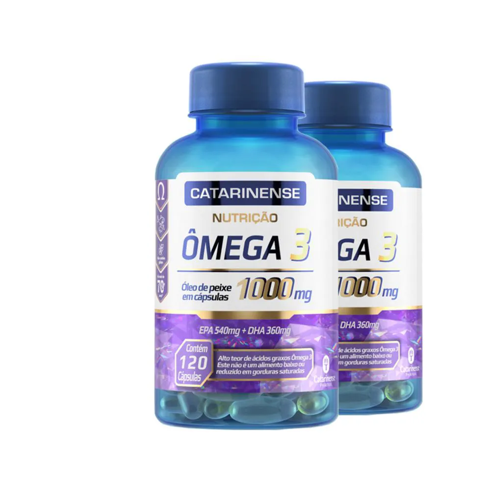 KIT 2 ÔMEGA 3 EPA 540MG DHA 360MG CATARINENSE 120 CáPSULAS