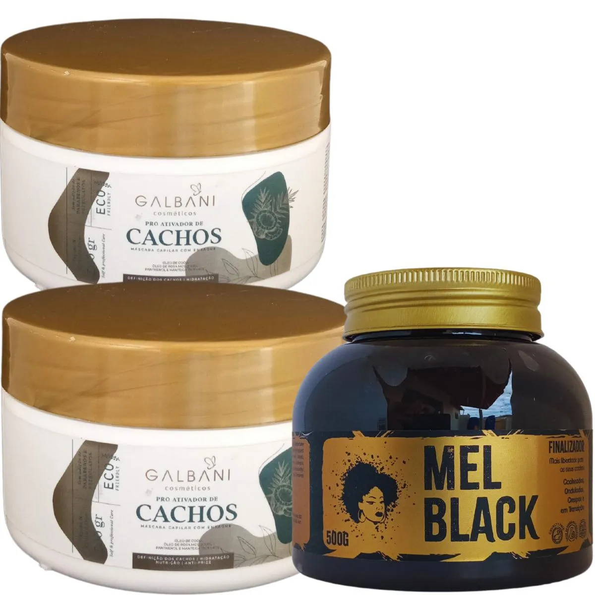 MEL COLA FINALIZADOR DE CACHOS 500G + 02 MáSCARA PRO 300G