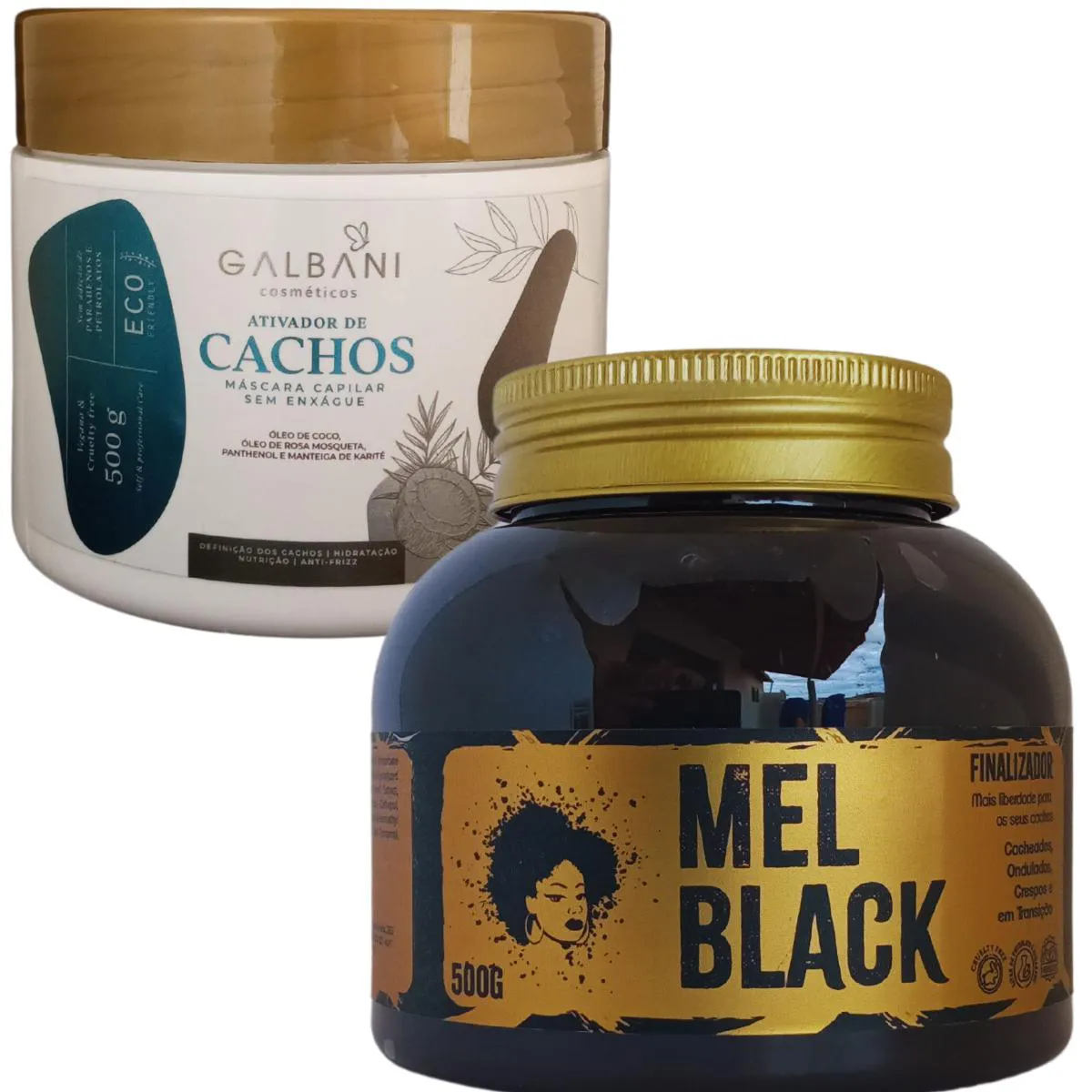 MEL COLA FINALIZADOR DE CACHOS 500G +ATIVADOR DE CACHOS 500G