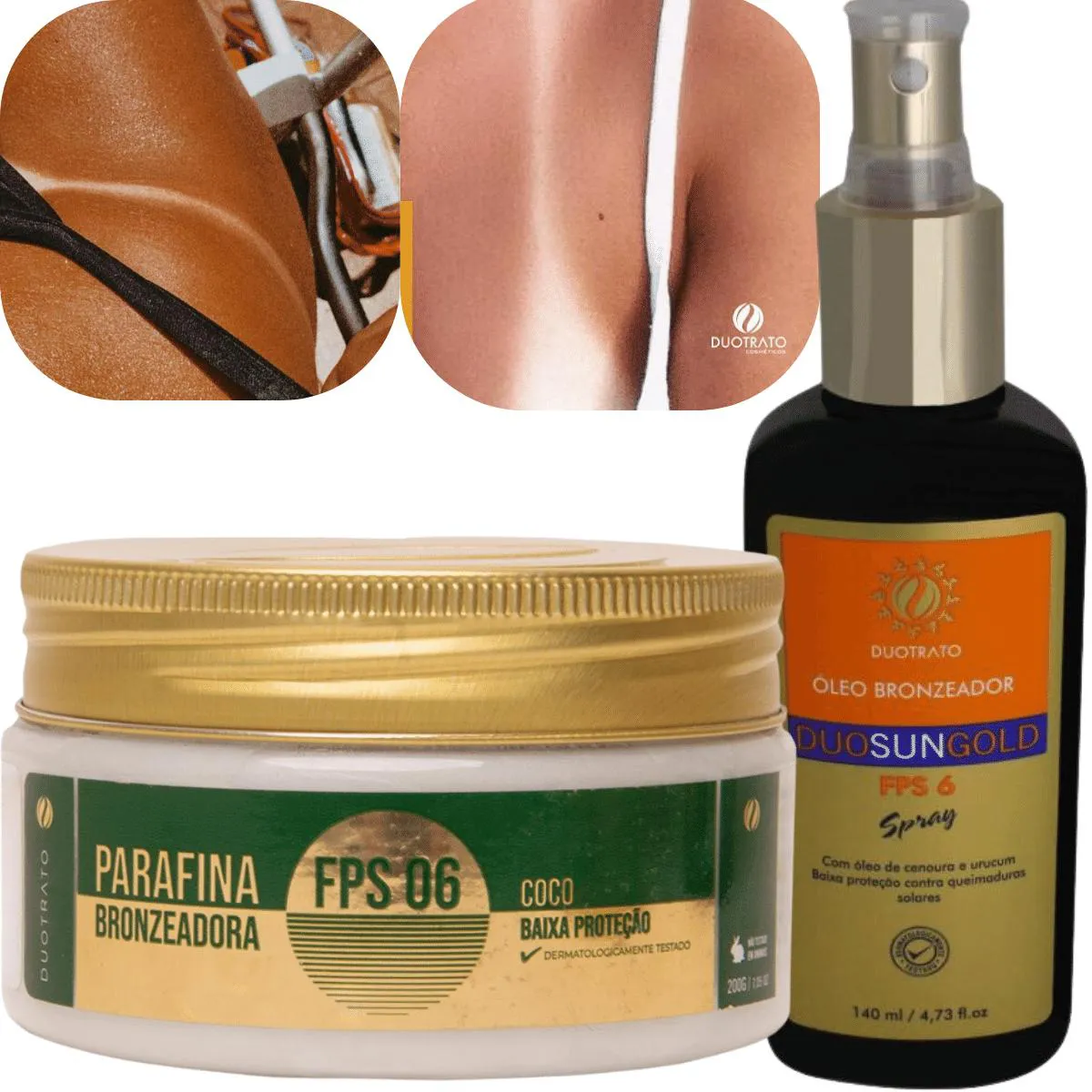 SUPER KIT BRONZEAMENTO PARAFINA COCO FPS 06- ÓLEO BRONZEADOR