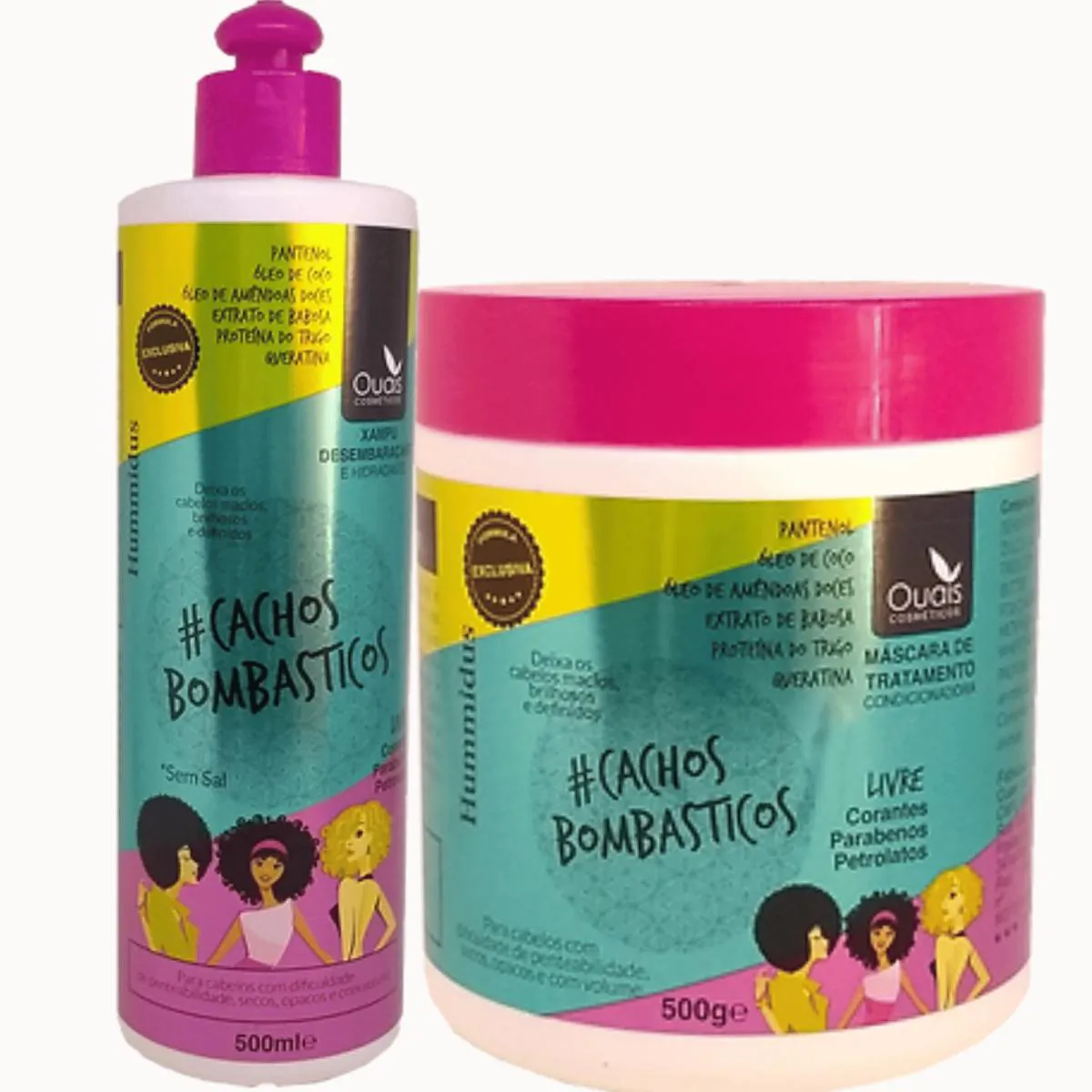 MáSCARA CONDICIONADORA CACHOS BOMBáSTICOS 500G-SHAMPOO 500ML