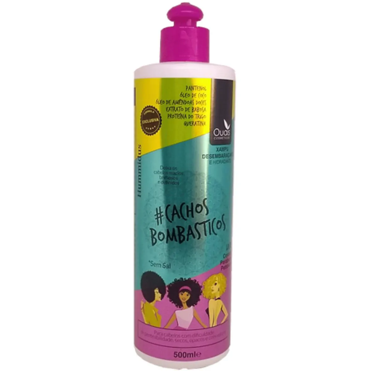 Shampoo Hummidus Cachos Bombásticos Desembaraçante Hidratação Profunda 500ml