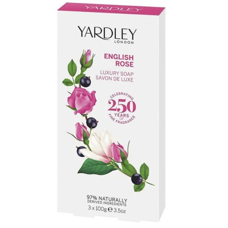 KIT SABONETES EM BARRA ENGLISH ROSE 3 X 100G CADA