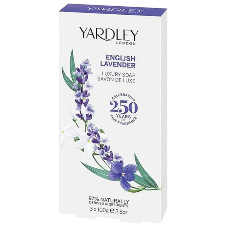 KIT SABONETES EM BARRA ENGLISH LAVENDER 3 X 100G CADA -NEW BOX