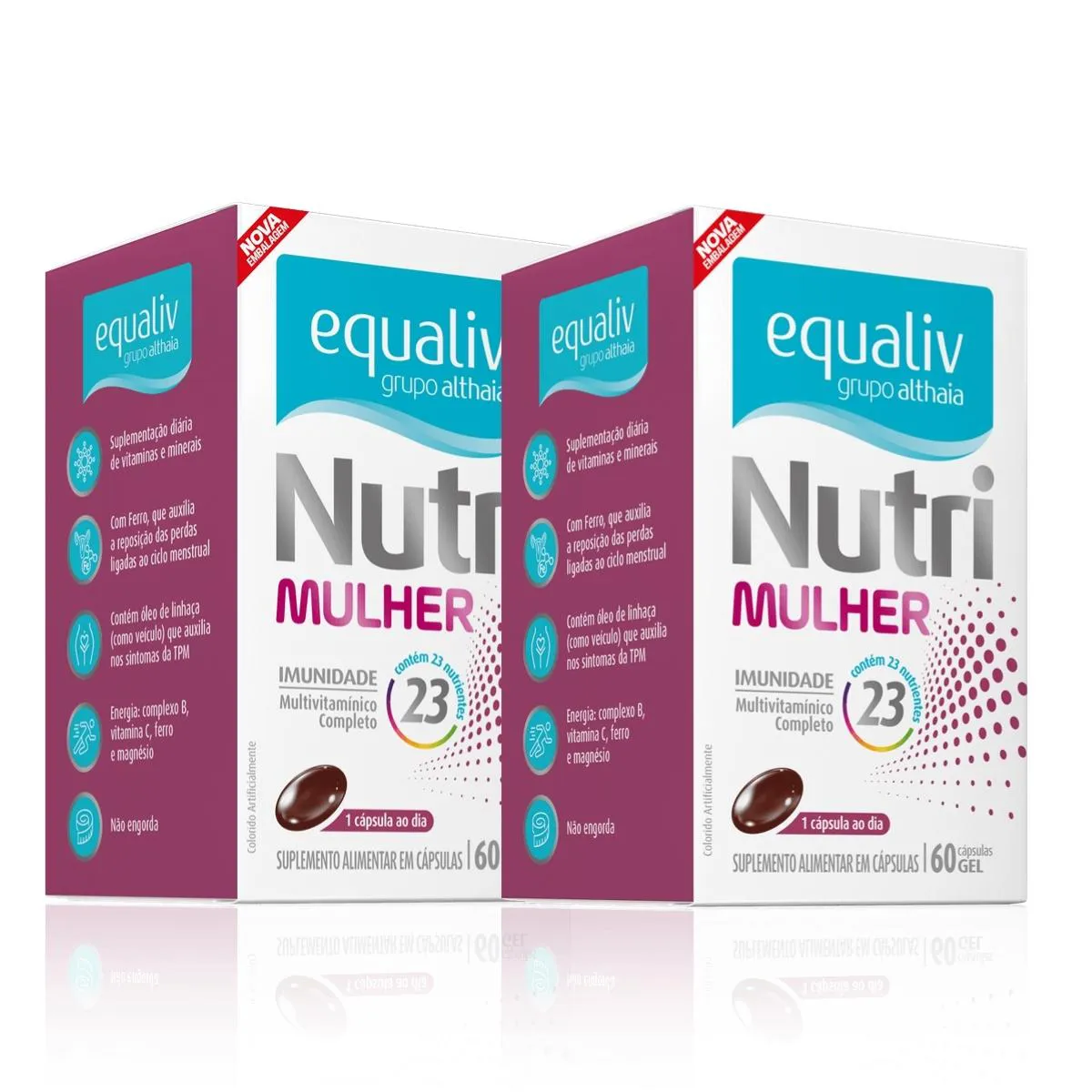 KIT 2NUTRI MULHER MULTIVITAMíNICO BIOTINA COMPLEXO B EQUALIV