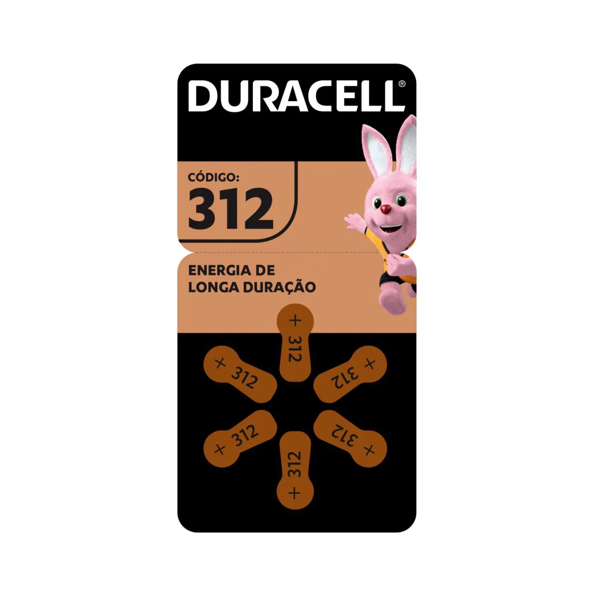 PILHA AUDITIVA Nº 312 DURACELL COM 6 UNIDADES