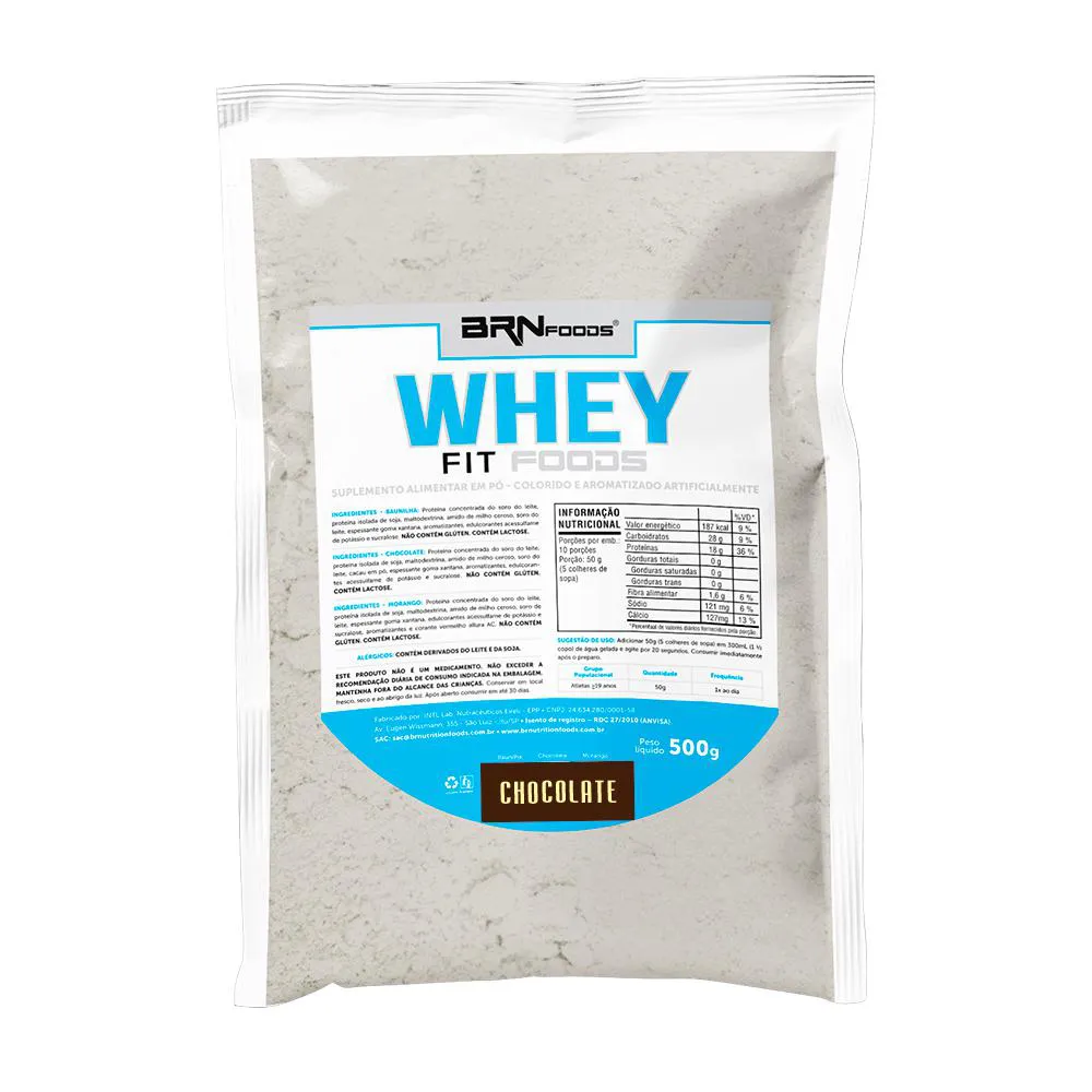 WHEY PROTEIN FIT FOODS 500G - BRN FOODS  Chocolate