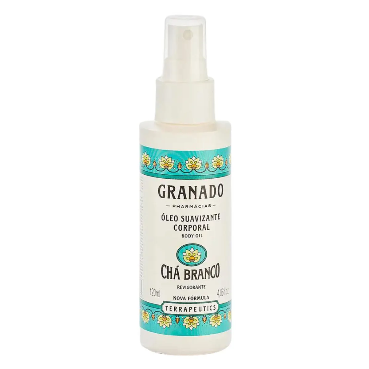 GRANADO ÓLEO CORPORAL TERRAPEUTICS CHÁ BRANCO 120ML SPRAY SEM CORANTES E PARABENOS