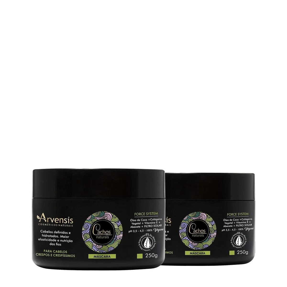 KIT ARVENSIS CACHOS NATURAIS CRESPOS E CRESPíSSIMOS MáSCARA (2 UNIDADES)