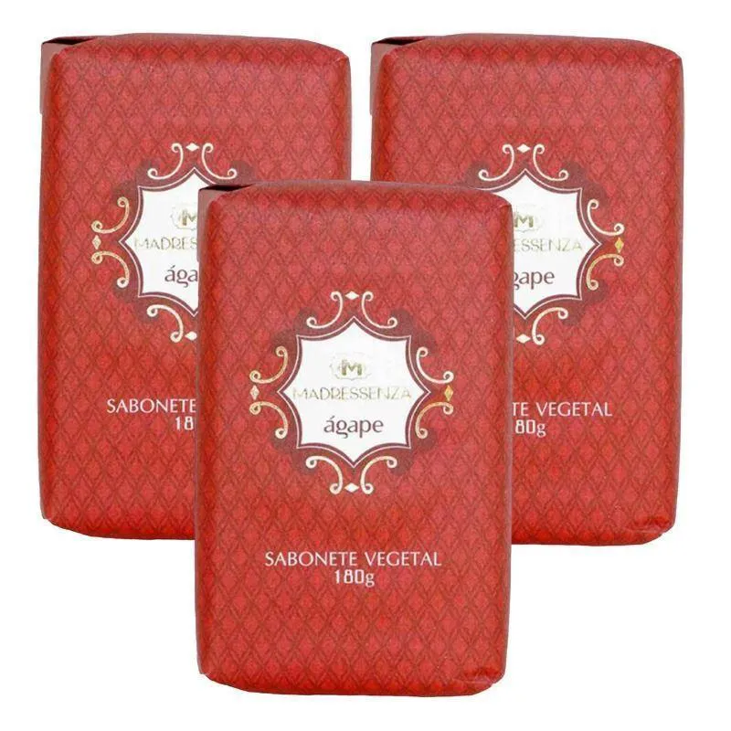 KIT 3 SABONETES EM BARRA ÁGAPE MADRESSENZA 180G