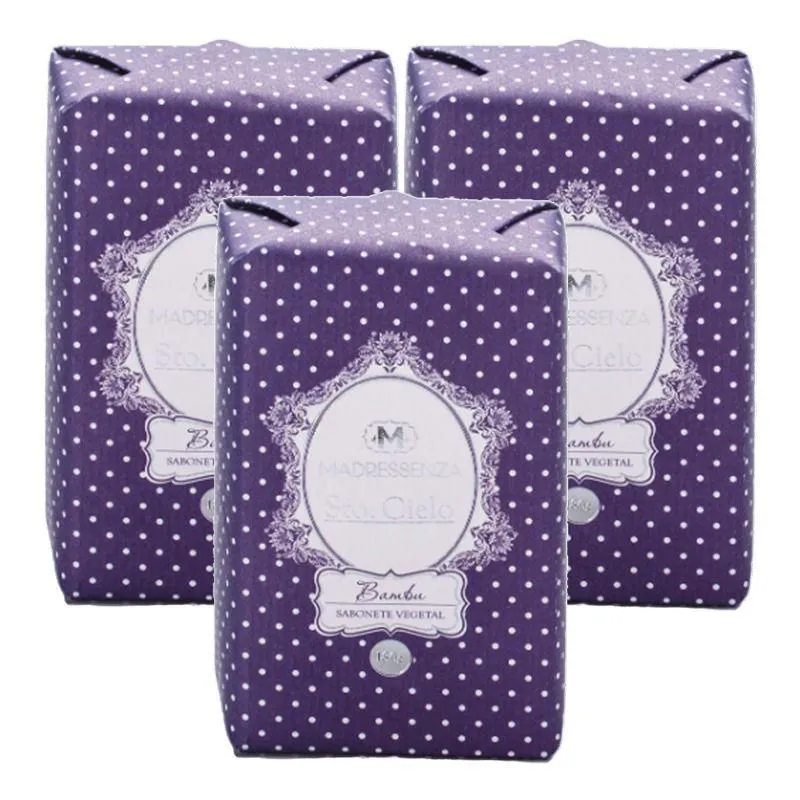 KIT 3 SABONETES EM BARRA BAMBU MADRESSENZA 180G