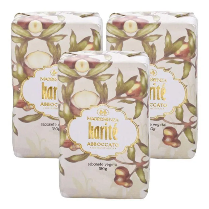 KIT 3 SABONETES EM BARRA KARITé MADRESSENZA 180G