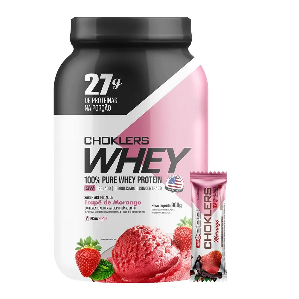CHOKLERS WHEY FRAPE DE MORANGO POTE 900G