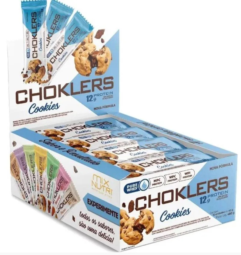Barra de Proteína Mix Nutri Choklers Cookies 40g 12 unidades