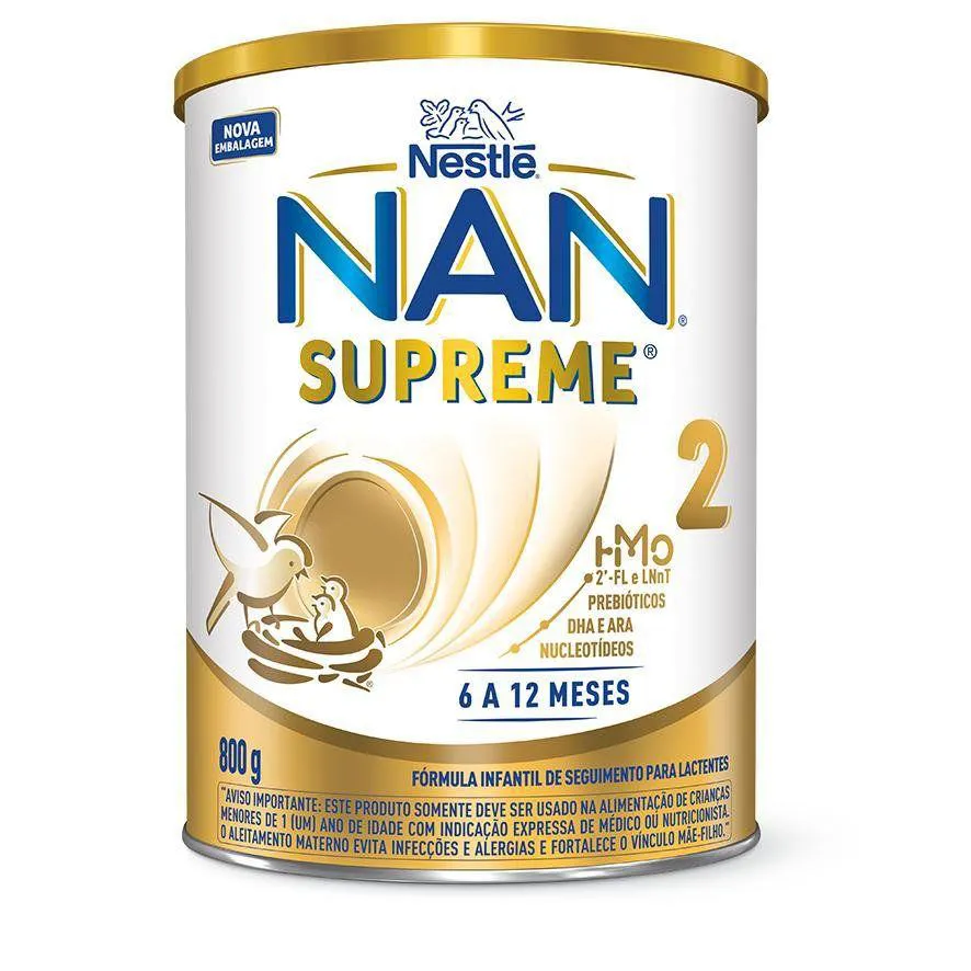 Fórmula Infantil NAN Supreme 2 HMO Nestlé 6 a 12 Meses 800g