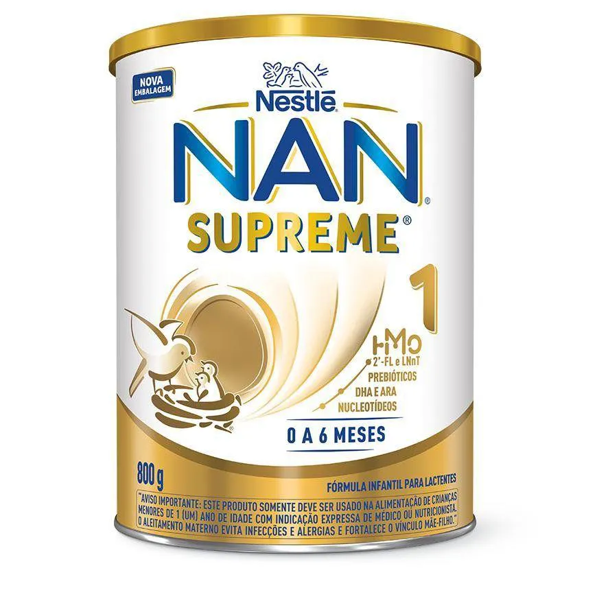 Fórmula Infantil NAN Supreme 1 Nestlé 0 a 6 Meses 800g 