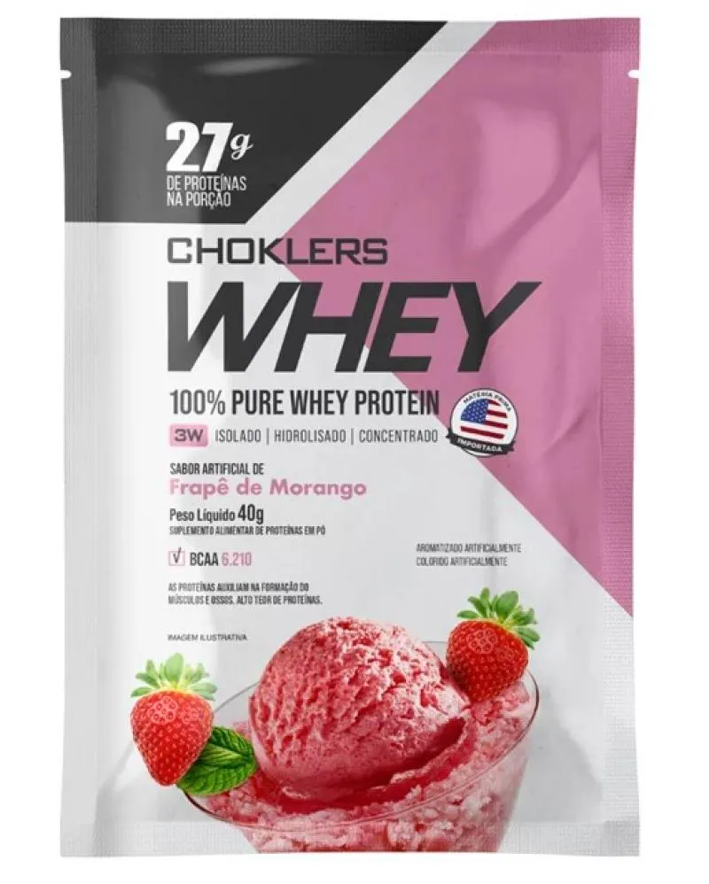 CHOKLERS WHEY FRAPE DE MORANGO SACHE  40G