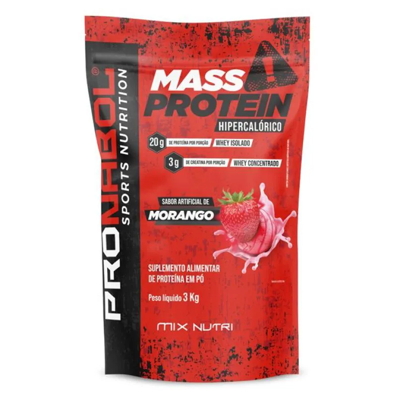 Hipercalórico Pronabol Mass Protein Morango 3kg
