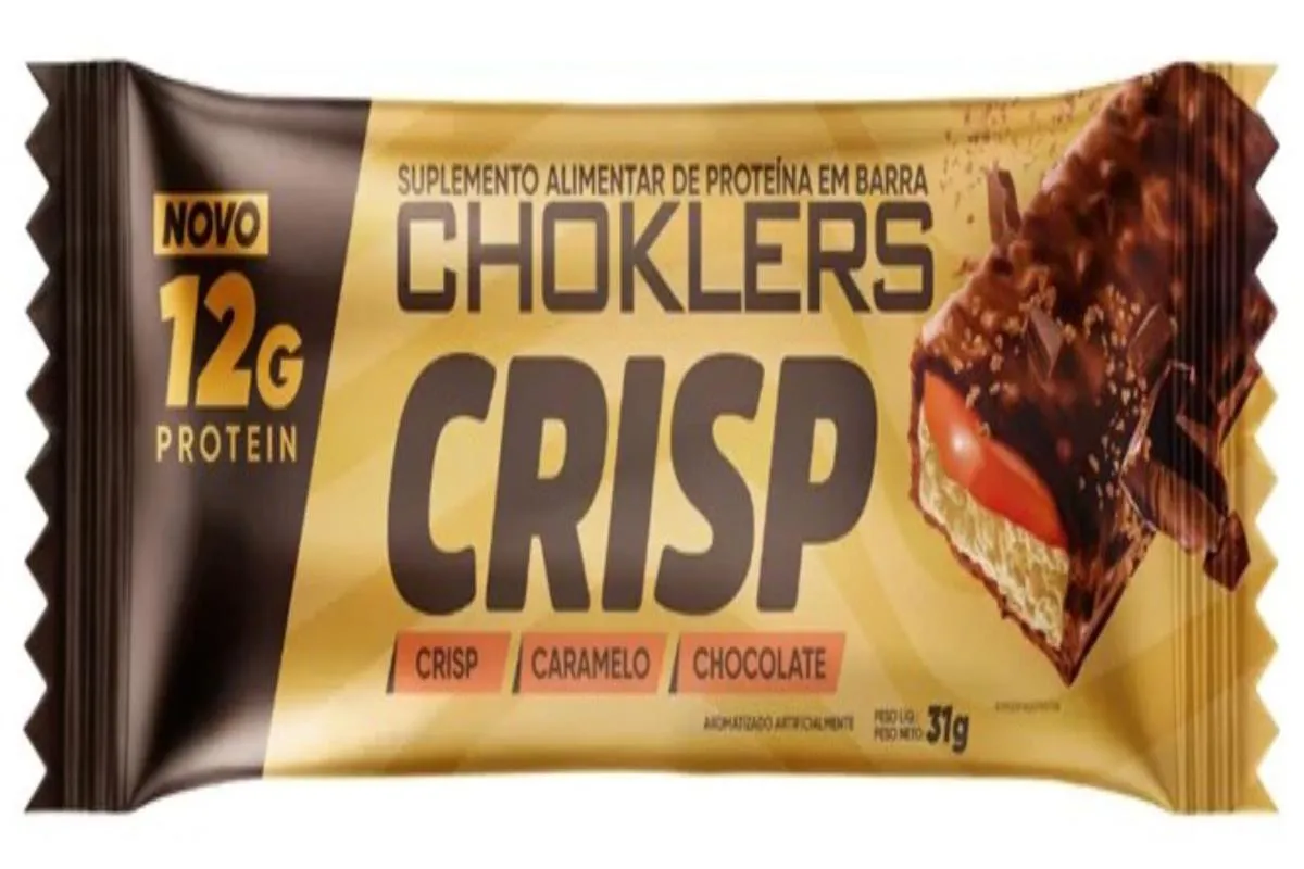 Barra de Proteína Mix Nutri Choklers Crisp Caramelo e Chocolate 31g 12 unidades 