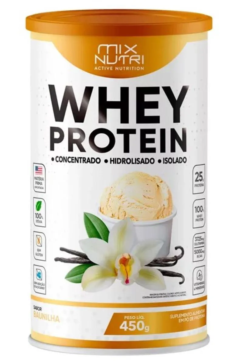 WHEY PROTEIN LATA BAUNILHA 450G