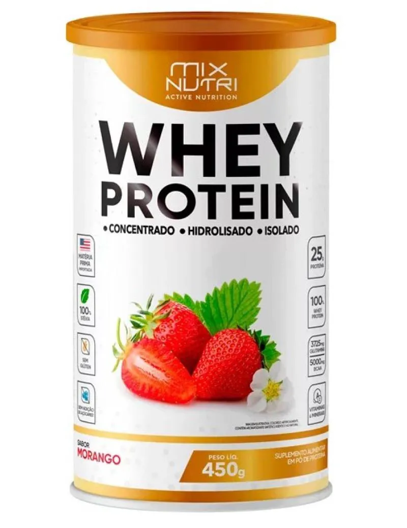 WHEY PROTEIN LATA MORANGO 450G