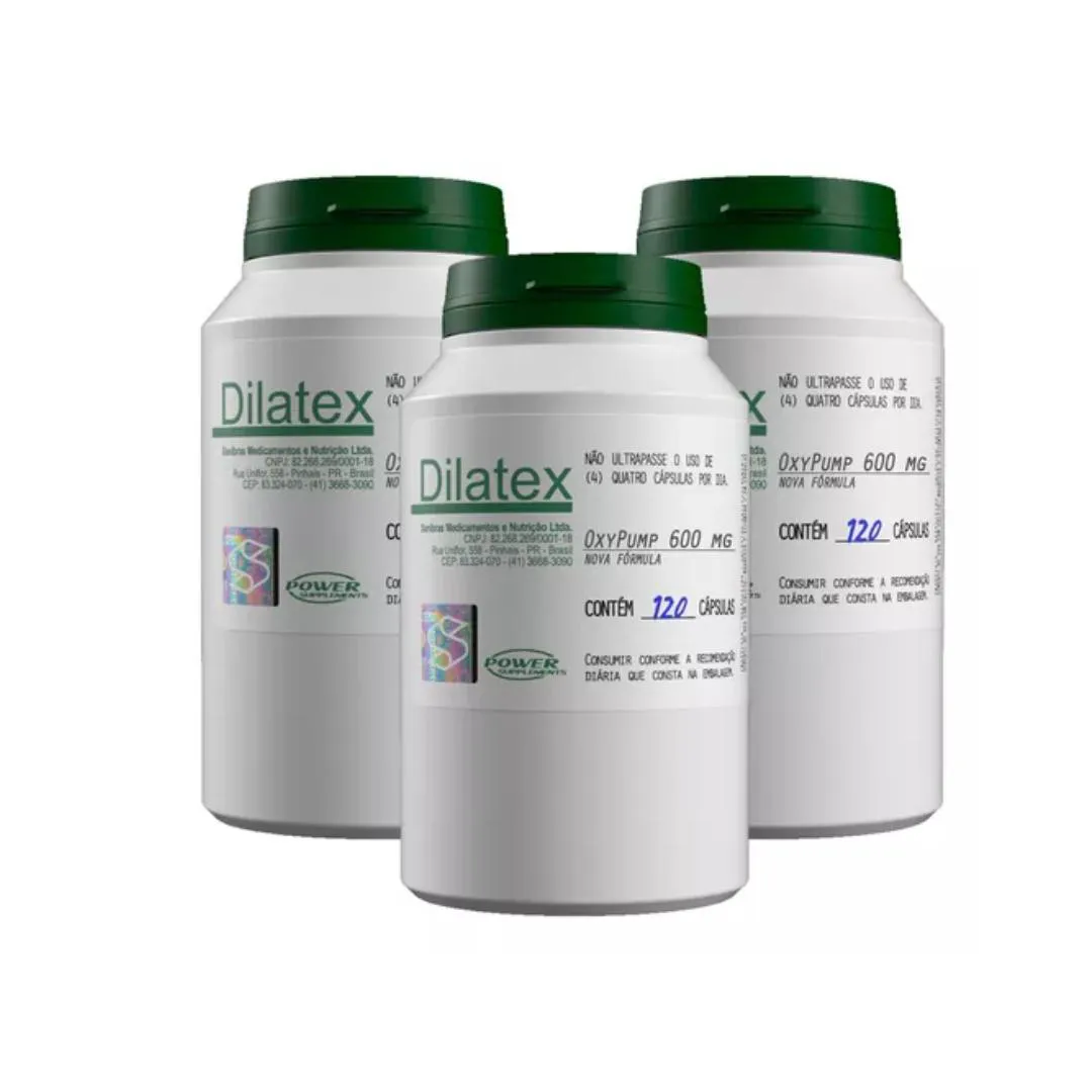 3X DILATEX OXY PUMP 120 CAPS - POWER SUPLEMENTS 120 Comprimidos SEM Sabor