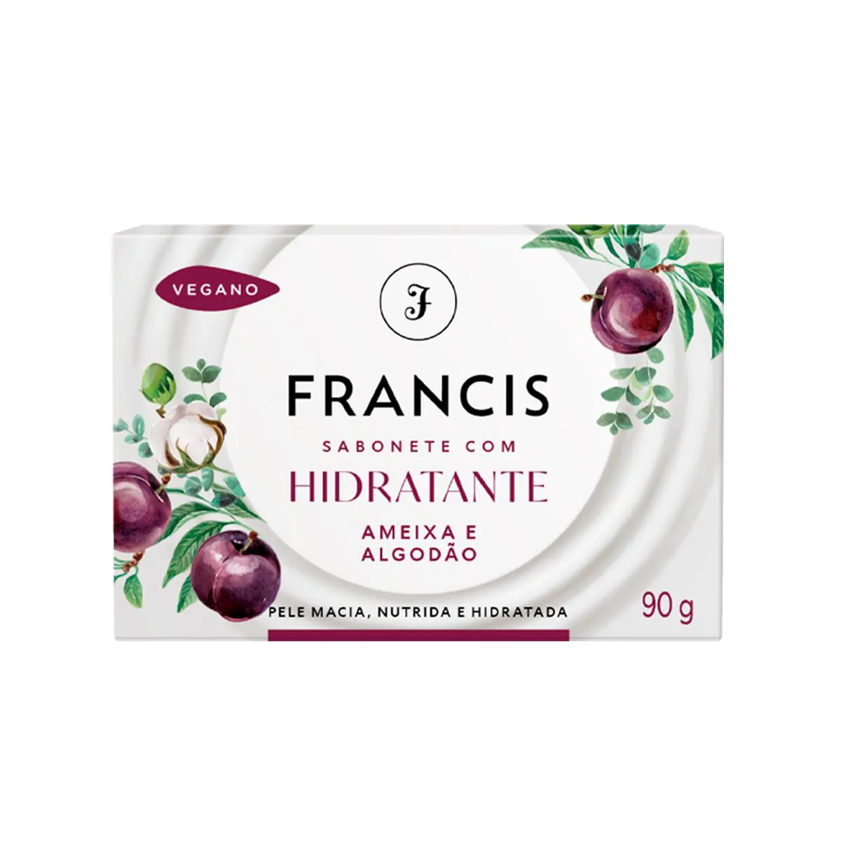 Sabonete em Barra Francis Hidratante Ameixa e Algodão 90g