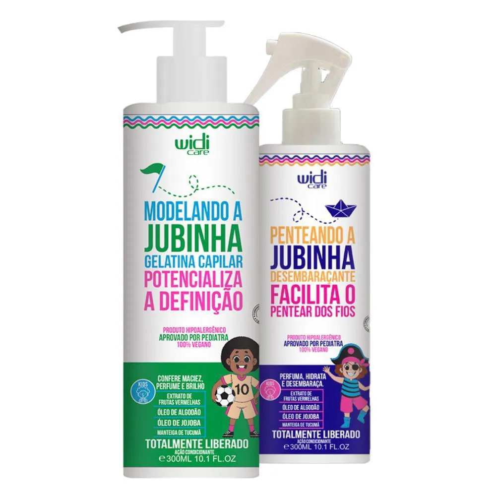 Widi Care Kit Modelando A Jubinha Gelatina Capilar 300G, Spray Desembaraçante 300ml (2 Produtos)