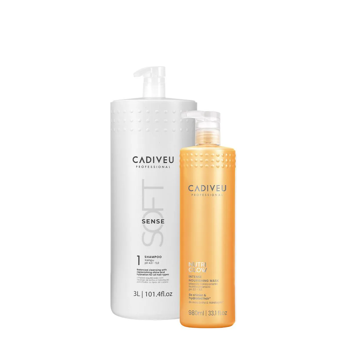 KIT CADIVEU PROFESSIONAL SOFT SENSE SHAMPOO E NUTRI GLOW MáSCARA (2 PRODUTOS)