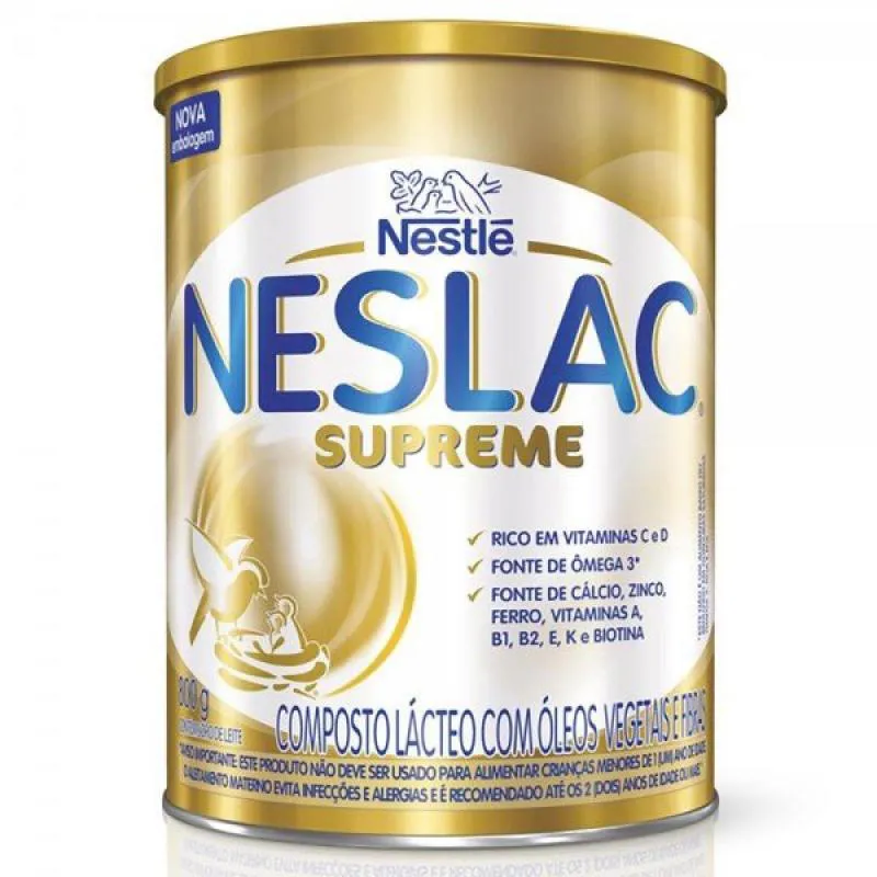 Composto Lácteo NESLAC Supreme Nestlé Fase 3 a 5 Anos 800g