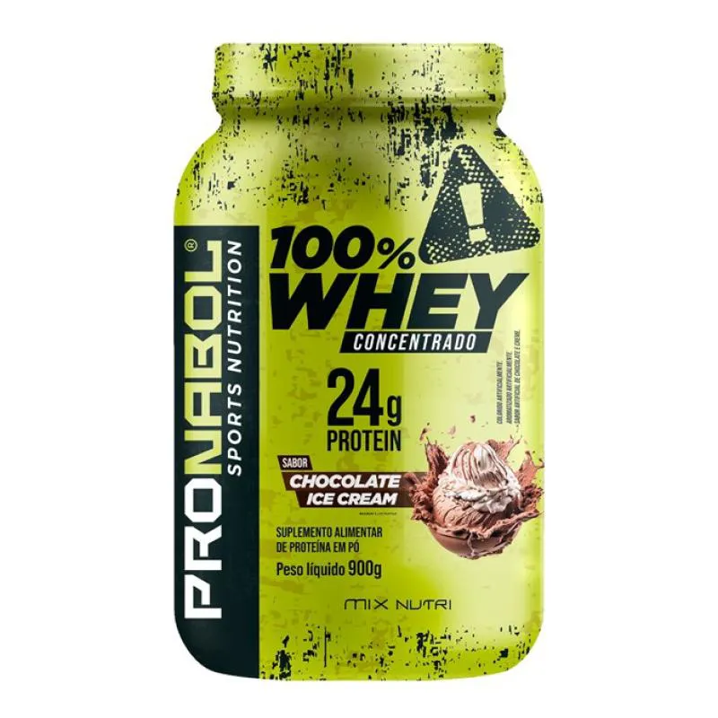 WHEY 100% CONCENTRADO CHOCOLATE ICE CREAM POTE 900G - PRONABOL