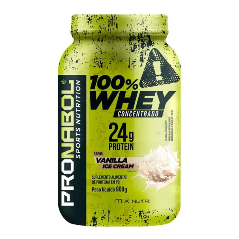 WHEY 100% CONCENTRADO VANILLA ICE CREAM POTE 900G - PRONABOL