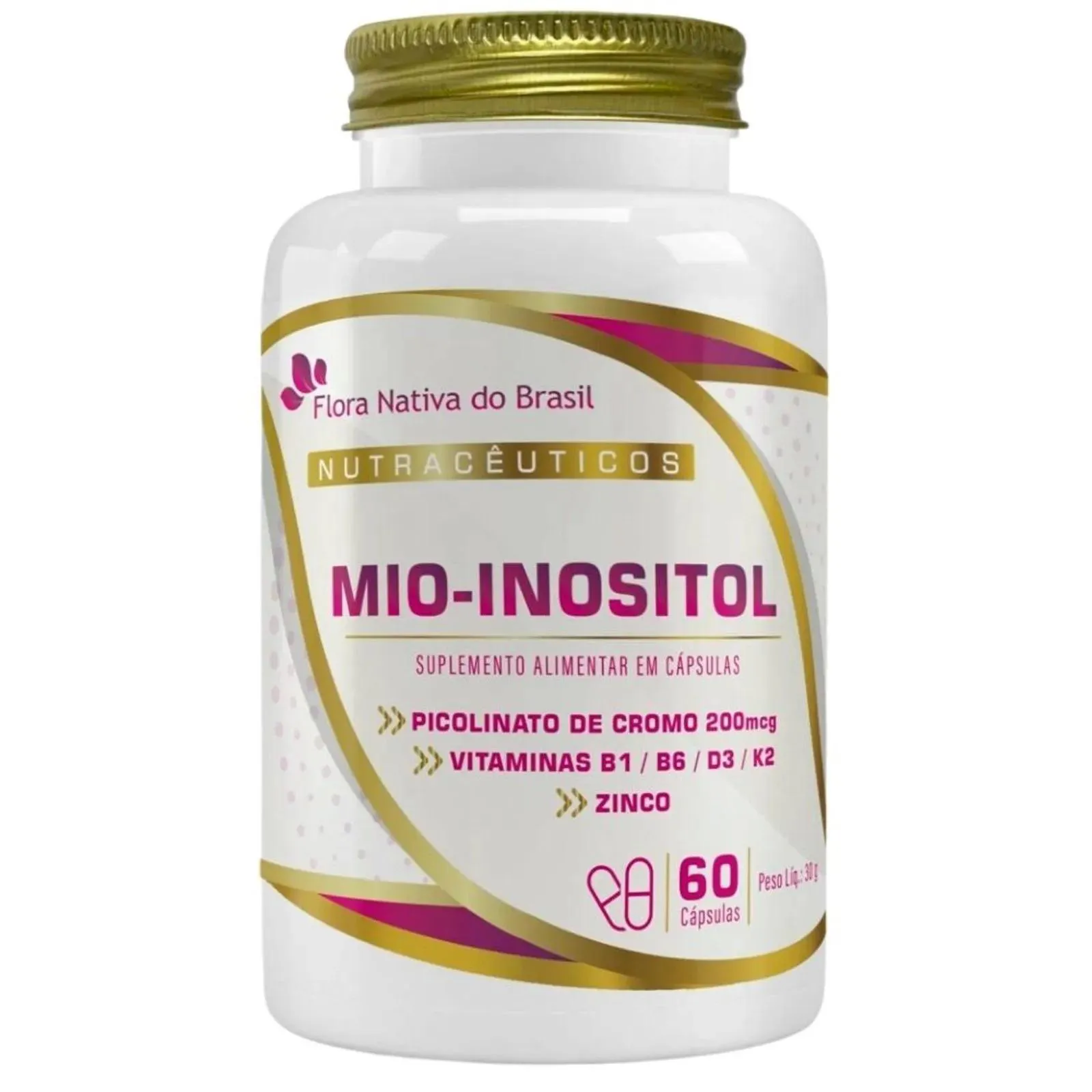 MIO-INOSITOL + VITAMINAS 500MG 60 CáPSULAS - FLORA NATIVA | Drogasil