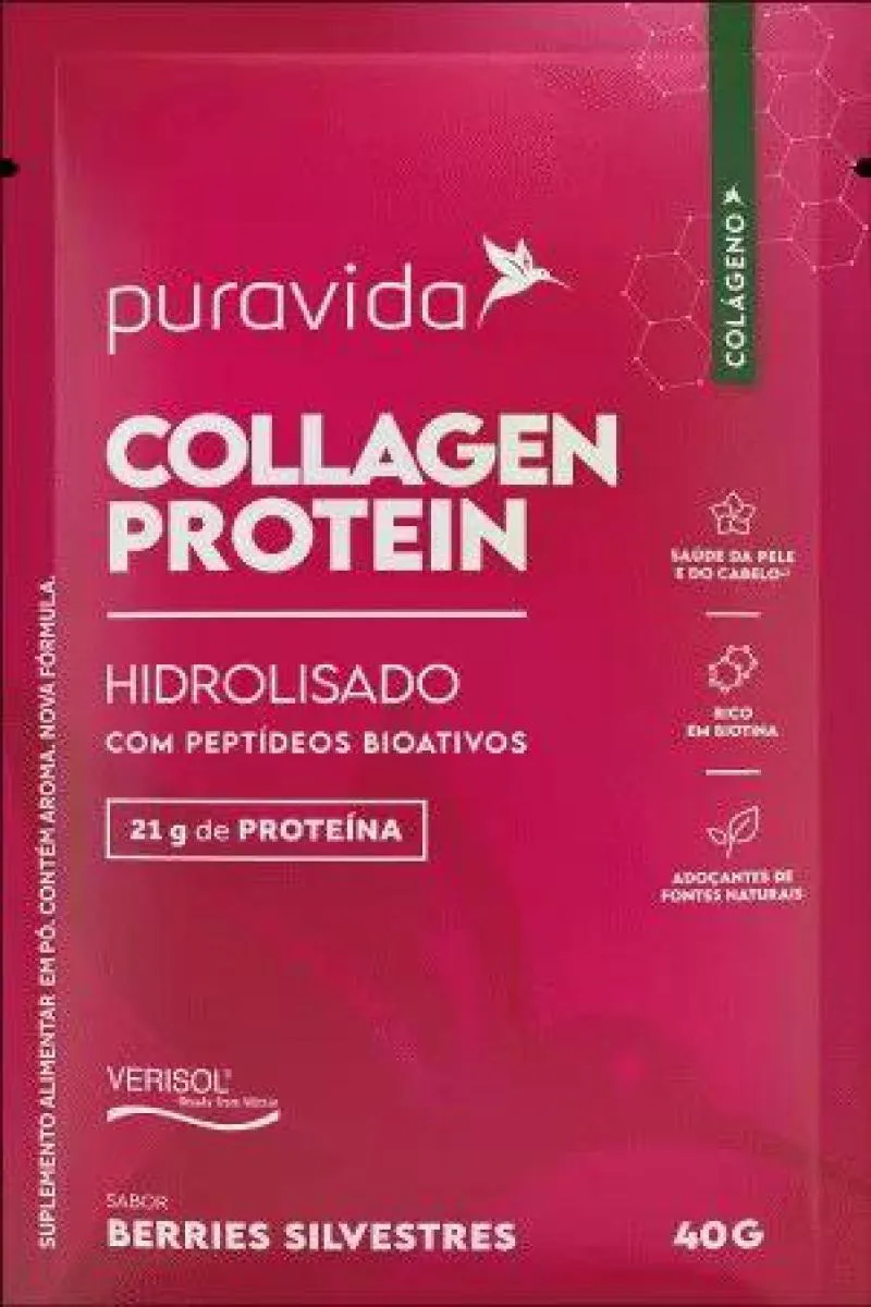 COLLAGEN PROTEIN PURAVIDA SACHê BERRIES 40G