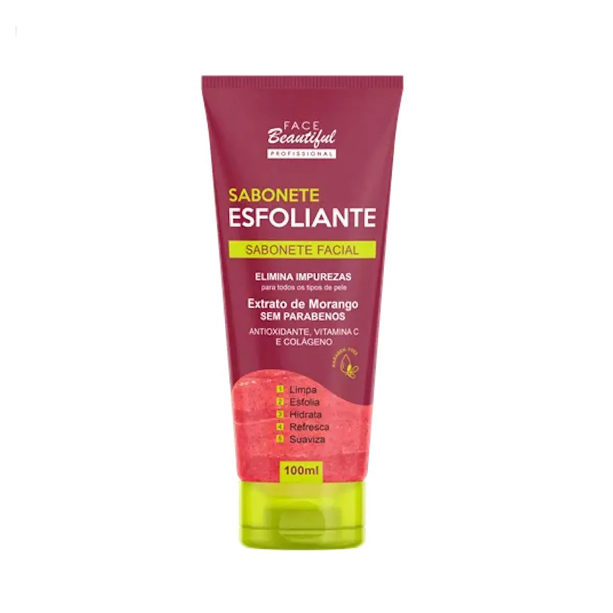 SABONETE ESFOLIANTE MORANGO 100ML FACE BEAUTIFUL