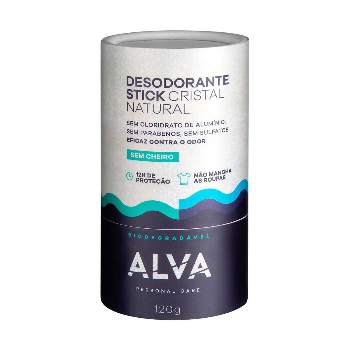 Desodorante Vegano Sem Alumínio Stick Cristal Alva Personal Care Cristal Natural 12h Sem Perfume Biodegradável 120g