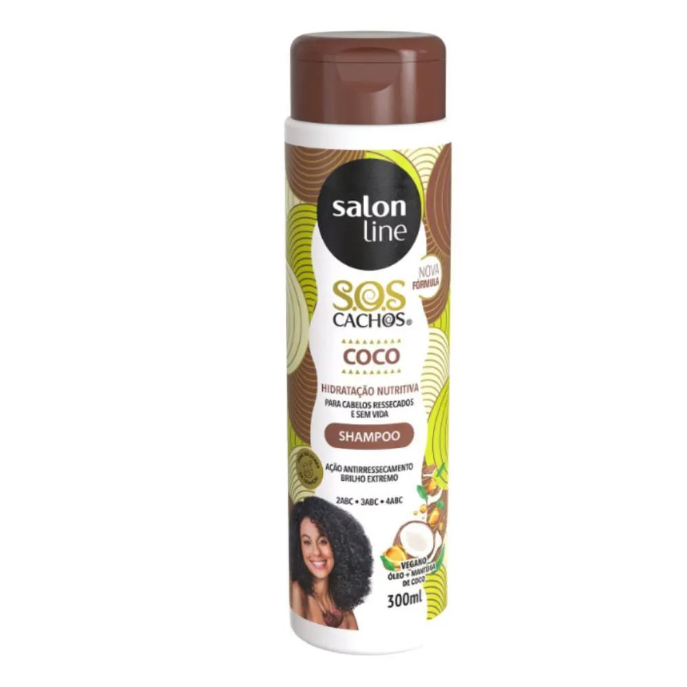 SHAMPOO SALON LINE SOS CACHOS COCO HIDRATAçãO NUTRITIVA 300ML