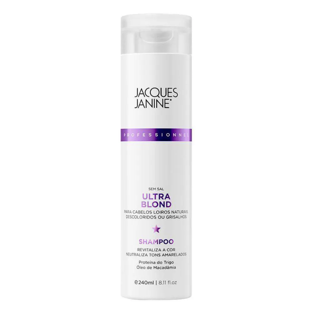 Shampoo Matizador Jacques Janine Ultra Blond Revitalização da Cor 240ml