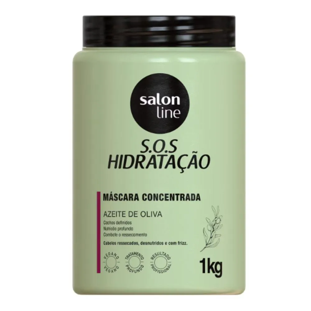 MáSCARA CONCENTRADA SALON LINE S.O.S HIDRATAçãO AZEITE DE OLIVA 1KG